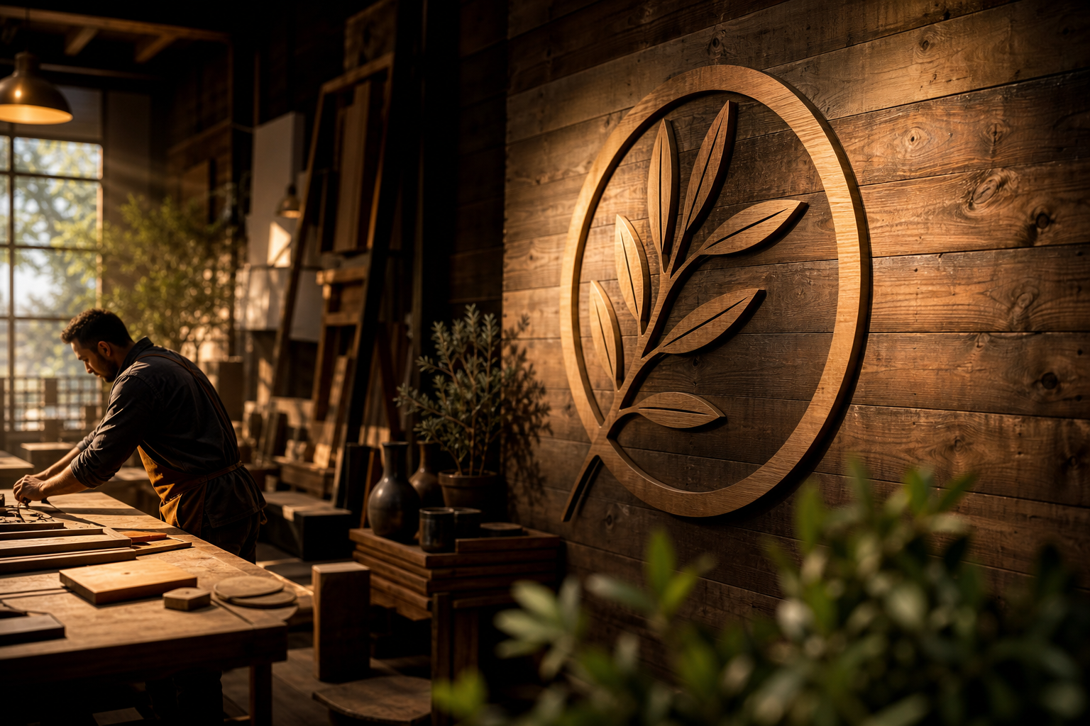 Prepared event space featuring custom signage and coordinated décor